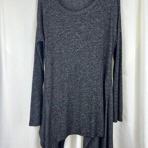Lildy Shark Bite Tunic Cardigan Heather Black L-XL